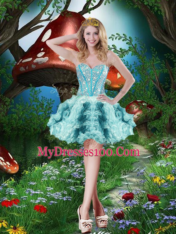 Beauteous Sleeveless Beading and Ruffles and Ruffled Layers Lace Up Quinceanera Dress