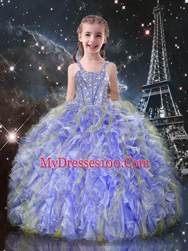 Best Floor Length Lavender Quinceanera Gown Sweetheart Sleeveless Lace Up