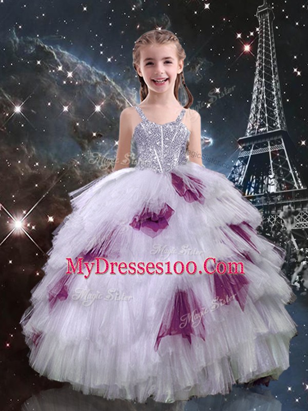 Exceptional Multi-color Sleeveless Organza Lace Up Sweet 16 Quinceanera Dress for Military Ball and Sweet 16 and Quinceanera