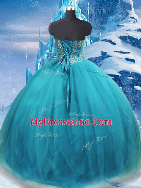 Dramatic Sleeveless Lace Up Floor Length Appliques Ball Gown Prom Dress