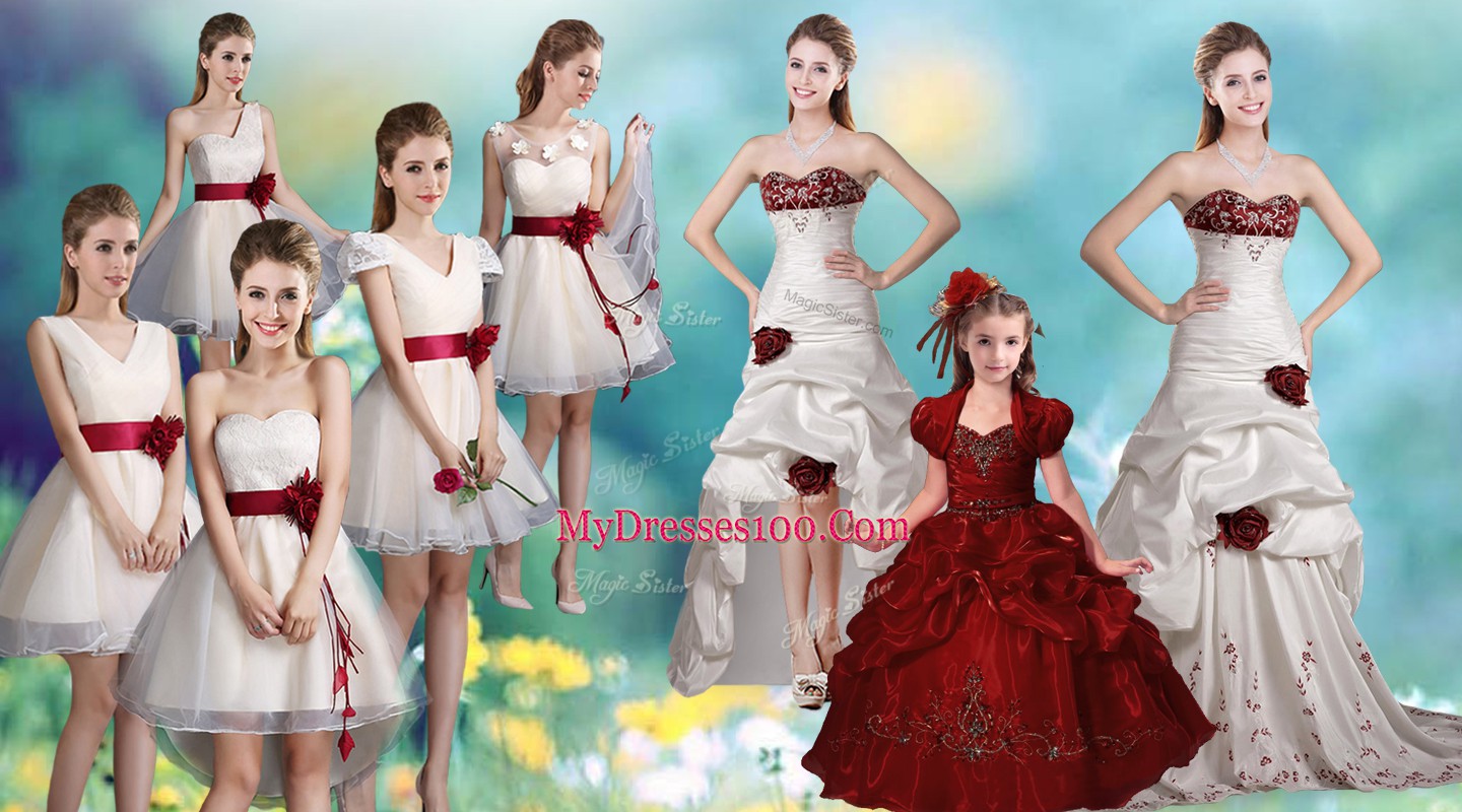 White Quinceanera Gown Sweetheart Sleeveless Brush Train Zipper