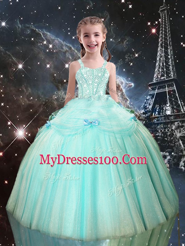 Sweetheart Sleeveless Lace Up Quinceanera Dresses Turquoise Tulle
