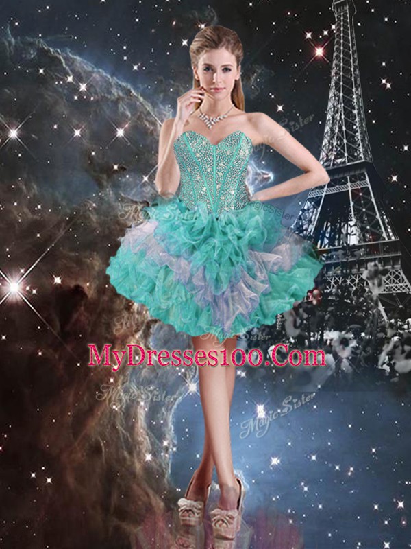 Exceptional Floor Length Ball Gowns Sleeveless Multi-color Sweet 16 Dresses Lace Up