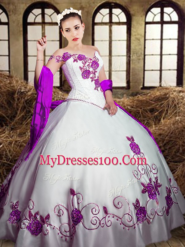 Fantastic Sweetheart Sleeveless Lace Up Sweet 16 Dresses White Taffeta