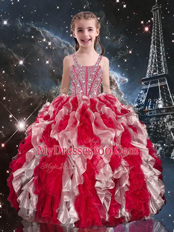 Floor Length Ball Gowns Sleeveless Multi-color Quince Ball Gowns Lace Up
