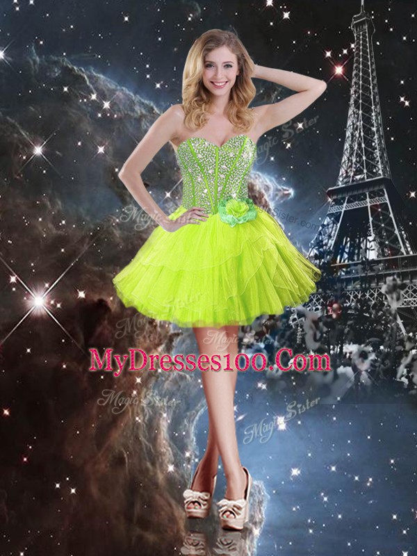 Sleeveless Lace Up Floor Length Ruffled Layers Vestidos de Quinceanera