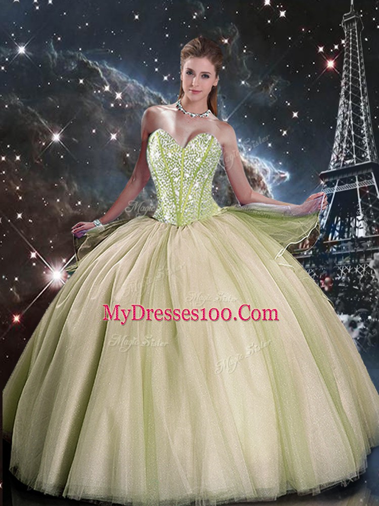 Delicate Multi-color Sleeveless Floor Length Beading Lace Up Quince Ball Gowns