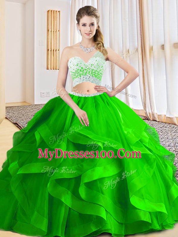 On Sale Sleeveless Beading and Ruffled Layers Criss Cross Quinceanera Gown