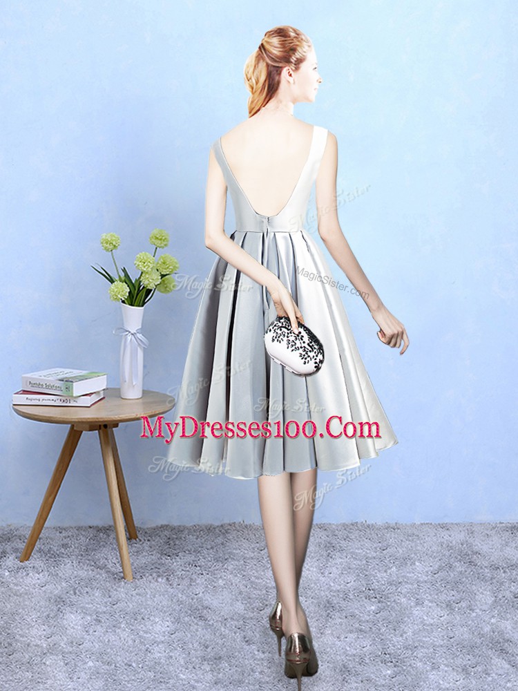 Sleeveless Backless Tea Length Appliques Vestidos de Damas