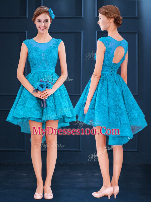 Sleeveless Lace Lace Up Court Dresses for Sweet 16