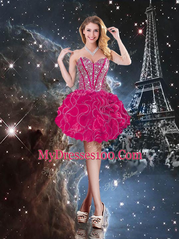 Sleeveless Lace Up Floor Length Beading and Ruffles Sweet 16 Dresses
