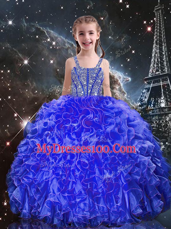 Hot Sale Sleeveless Beading and Ruffles Lace Up Quinceanera Dress