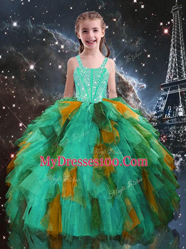 Sweetheart Sleeveless Lace Up Sweet 16 Quinceanera Dress Multi-color Organza