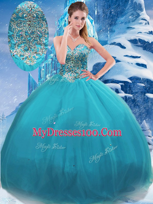 Sleeveless Lace Up Floor Length Appliques Ball Gown Prom Dress