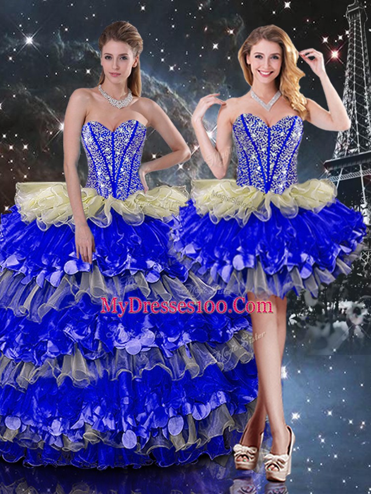 Floor Length Ball Gowns Sleeveless Multi-color Sweet 16 Dresses Lace Up