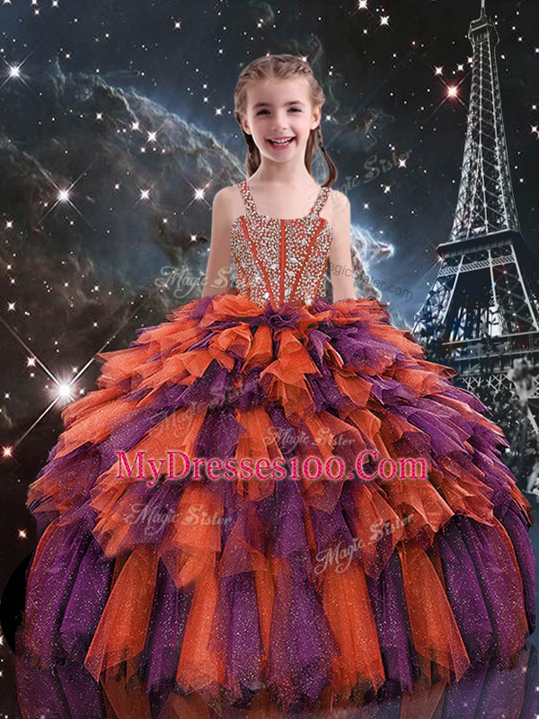 Perfect Floor Length Multi-color Ball Gown Prom Dress Sweetheart Sleeveless Lace Up