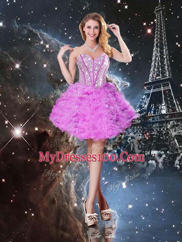Ball Gowns Quinceanera Dresses Fuchsia Sweetheart Organza Sleeveless Floor Length Lace Up