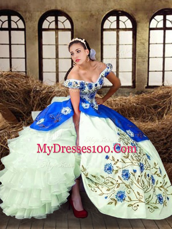 Flirting Taffeta Sleeveless Floor Length Ball Gown Prom Dress and Embroidery