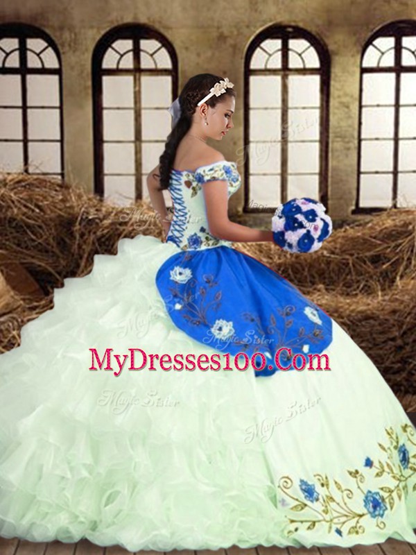 Flirting Taffeta Sleeveless Floor Length Ball Gown Prom Dress and Embroidery