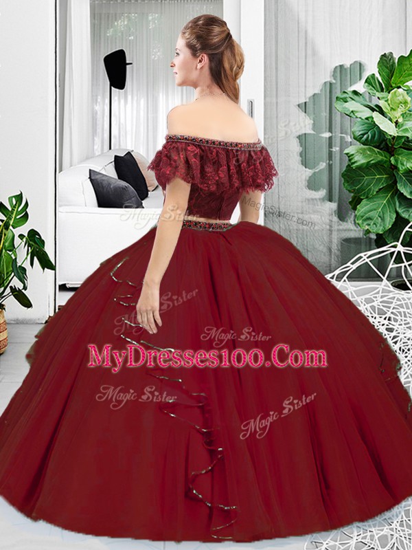 Colorful Floor Length Dark Green Sweet 16 Quinceanera Dress Tulle Sleeveless Lace and Ruffles