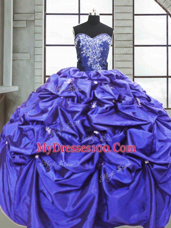Traditional Sleeveless Lace Up Floor Length Beading and Pick Ups Vestidos de Quinceanera