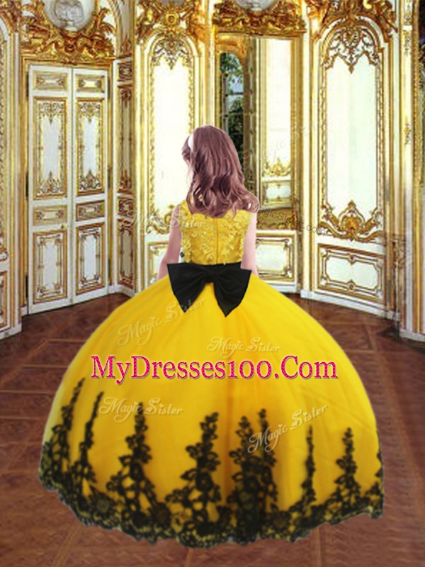 Custom Made Sleeveless Lace and Appliques Zipper Girls Pageant Dresses