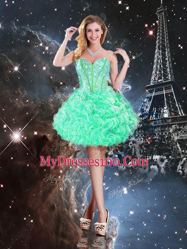 Graceful Three Pieces 15th Birthday Dress Apple Green Sweetheart Organza Sleeveless Floor Length Lace Up