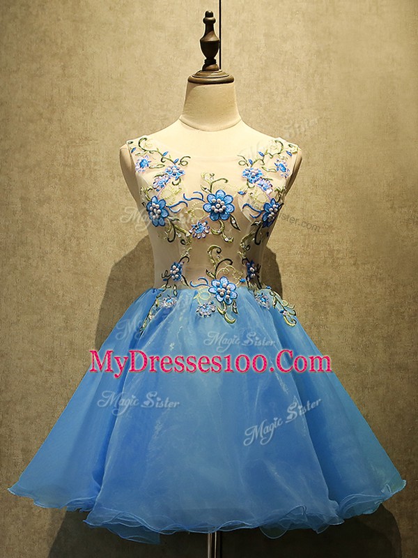On Sale Sleeveless Embroidery Lace Up Prom Evening Gown