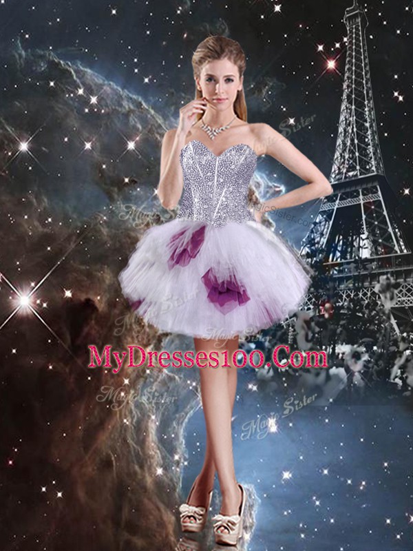 Floor Length Zipper Sweet 16 Quinceanera Dress Multi-color for Military Ball and Sweet 16 and Quinceanera with Beading and Ruffled Layers and Sequins