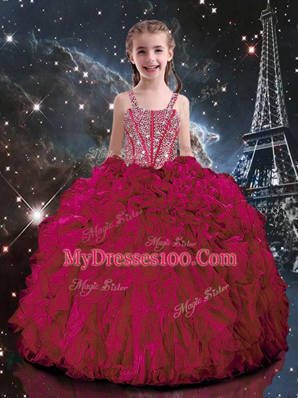 Burgundy Quinceanera Gown Military Ball and Sweet 16 and Quinceanera with Beading and Ruffles Sweetheart Sleeveless Lace Up