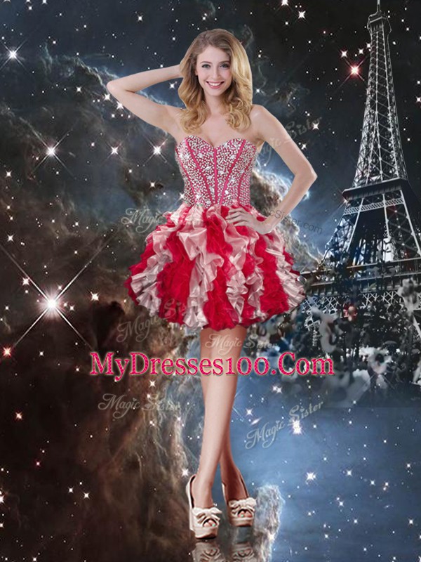 High Quality Sleeveless Lace Up Floor Length Ruffles Quinceanera Gowns