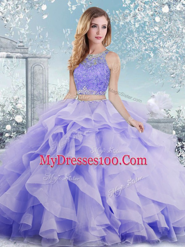 Beauteous Organza Sleeveless Floor Length Vestidos de Quinceanera and Beading and Ruffles