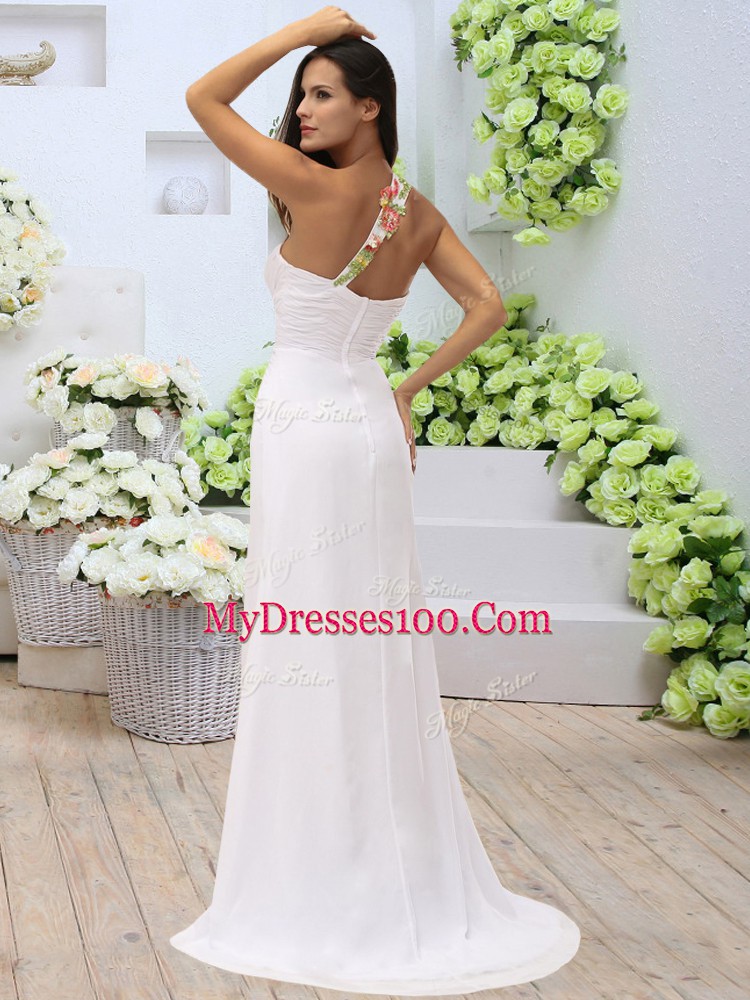 Charming White Sleeveless Elastic Woven Satin Zipper Dress for Prom for Prom and Party