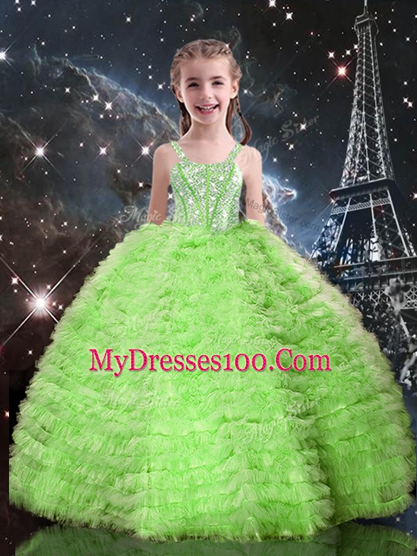 High End Tulle Sweetheart Sleeveless Lace Up Beading and Ruffles Quinceanera Gown in