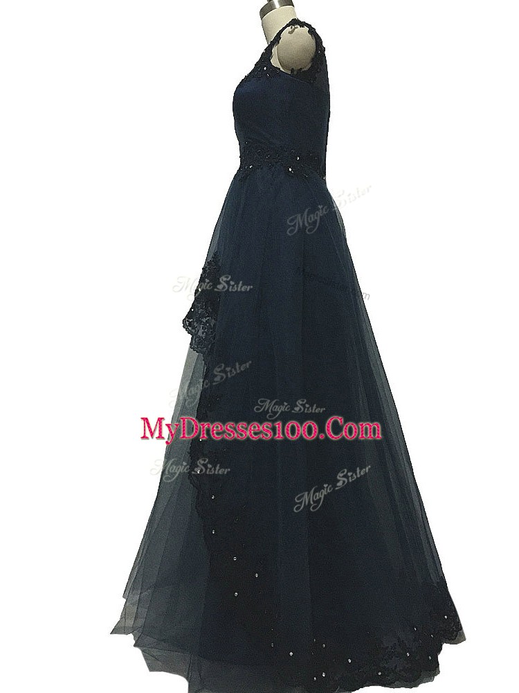 Bateau Sleeveless Tulle Mother Of The Bride Dress Lace and Appliques Zipper