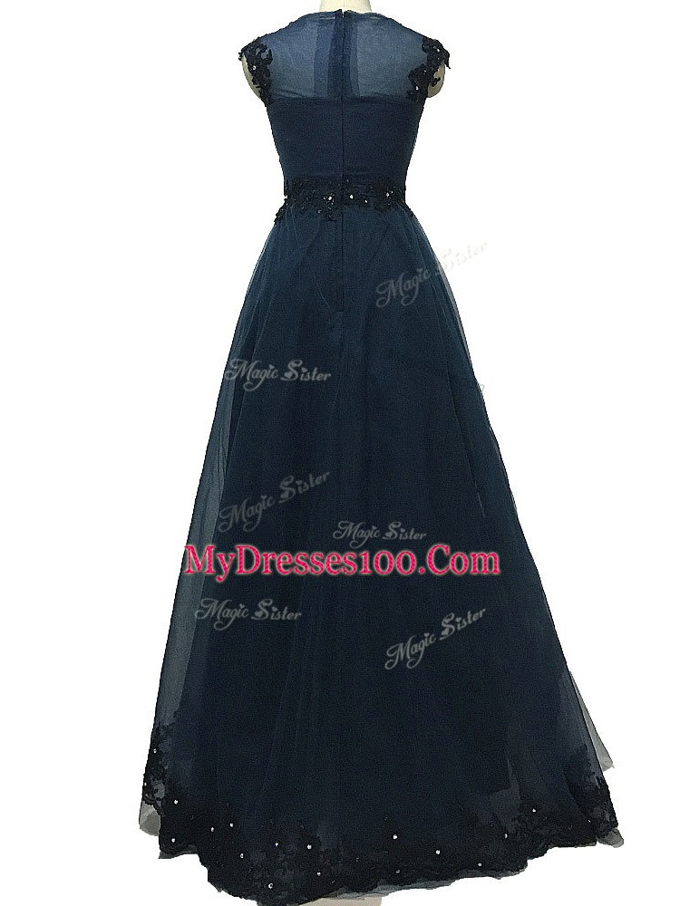 Bateau Sleeveless Tulle Mother Of The Bride Dress Lace and Appliques Zipper