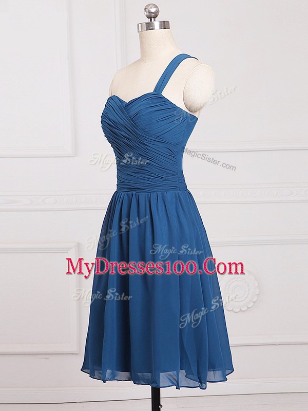 Hot Selling Sleeveless Zipper Mini Length Ruching Quinceanera Dama Dress