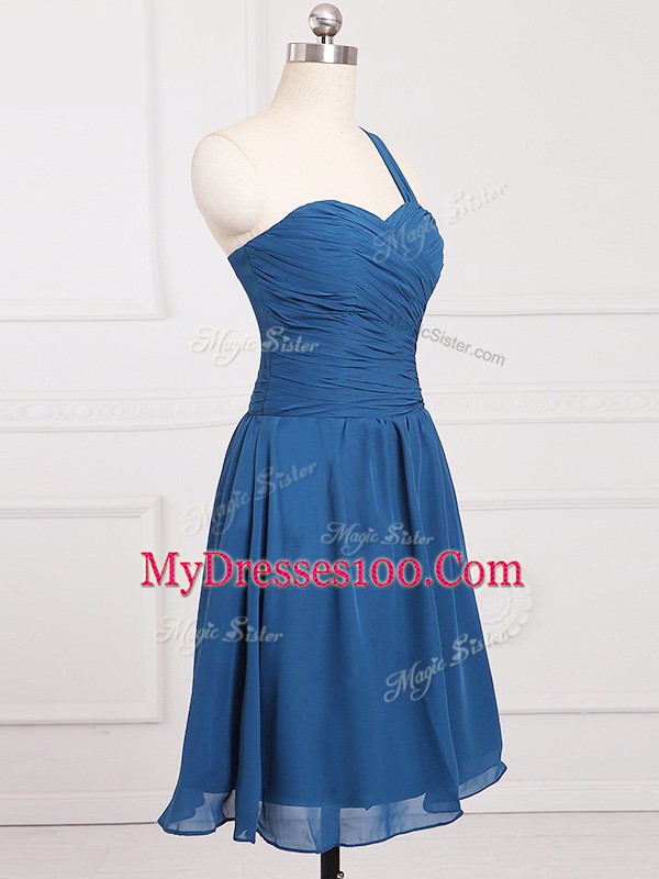 Hot Selling Sleeveless Zipper Mini Length Ruching Quinceanera Dama Dress