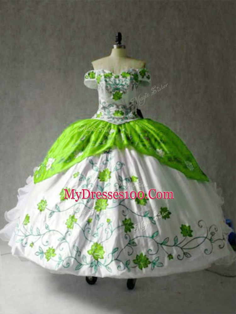 Gorgeous Cap Sleeves Embroidery and Ruffles Lace Up Vestidos de Quinceanera