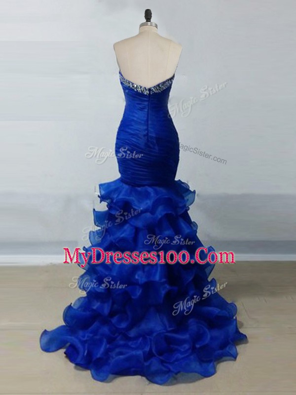 Exceptional Sleeveless Beading and Ruffles and Ruching Zipper Prom Gown