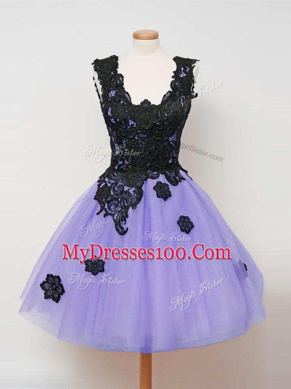 Sumptuous Sleeveless Lace Zipper Vestidos de Damas