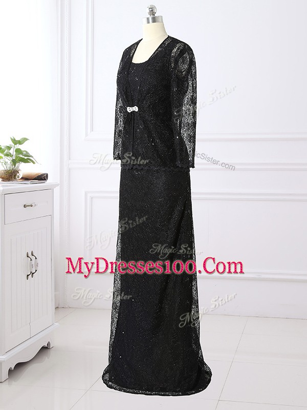Long Sleeves Zipper Floor Length Lace Mother Of The Bride Dress