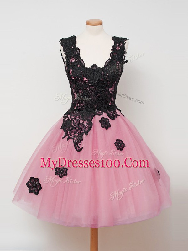 Captivating Sleeveless Zipper Knee Length Lace Court Dresses for Sweet 16