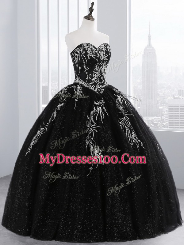 Sleeveless Lace Up Floor Length Embroidery Quinceanera Dresses