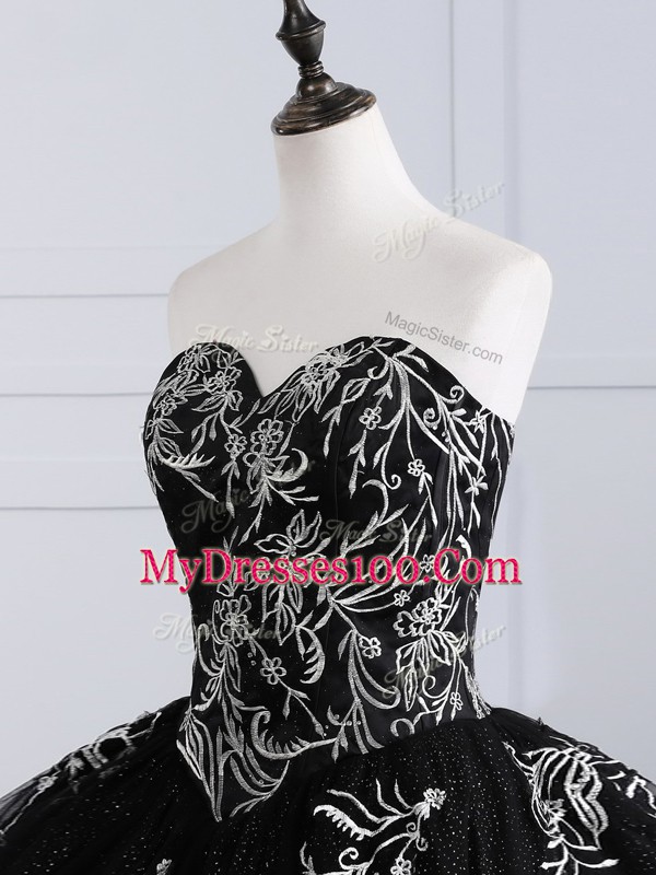 Sleeveless Lace Up Floor Length Embroidery Quinceanera Dresses