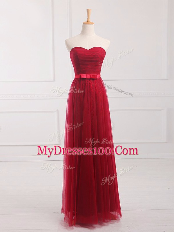 Attractive Tulle and Lace Sleeveless Floor Length Dama Dress and Belt