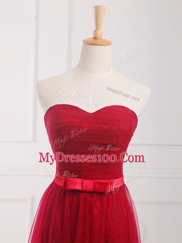 Attractive Tulle and Lace Sleeveless Floor Length Dama Dress and Belt