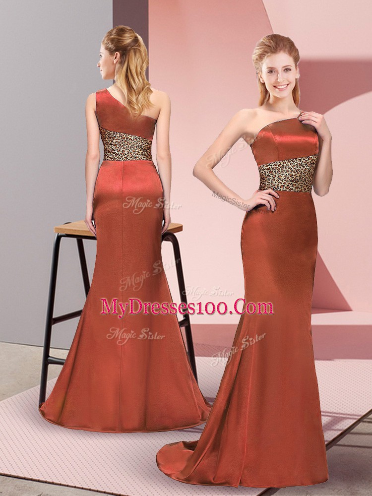 Royal Blue Column/Sheath Pattern Custom Made Pageant Dress Side Zipper Elastic Woven Satin Sleeveless Floor Length