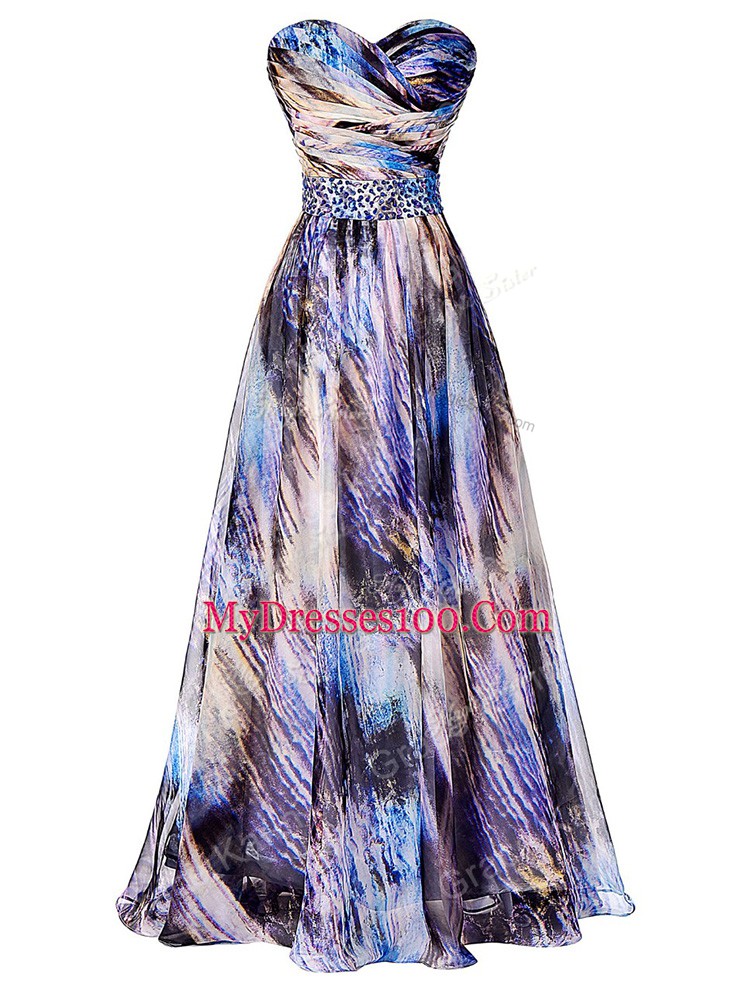 Elegant Multi-color Sleeveless Beading and Ruching Side Zipper Homecoming Dress