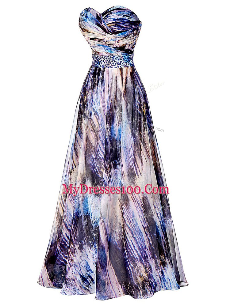 Elegant Multi-color Sleeveless Beading and Ruching Side Zipper Homecoming Dress
